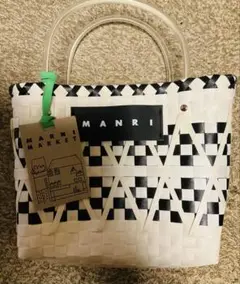 MARNI MARKET チェック柄かごバッグ
