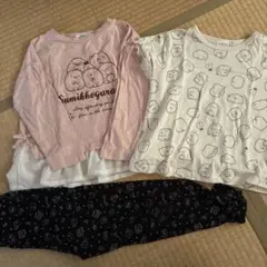 すみっコぐらし 長袖Tシャツと半袖　パンツセット
