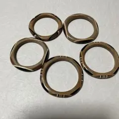 木製ストライプバングル5個セット