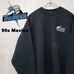 90s メキシコ製 ロングプレーリーグレイ中等学校 刺繍 スウェット 古着
