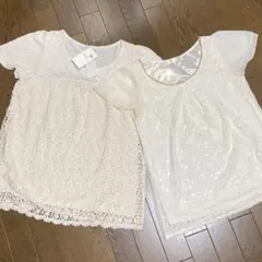 ❤️美品◇カットソー◇シフォン◇レース◇刺繍◇オフホワイト◇