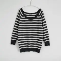 MARGRET HOWELL マーガレットハウエル カシミヤ混 ボーダーニット