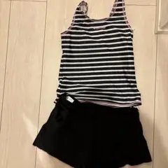 ストライプタンクトップとショートパンツセット 150