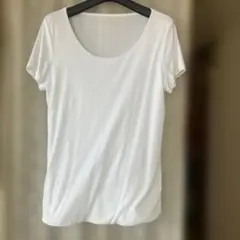 ドゥクラッセホワイトラウンドネック半袖Tシャツ　 Lサイズ