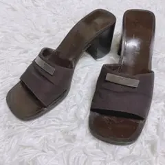 GUCCI レディース サンダル ヒール ブラウン 35 1/2