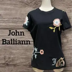 John Balliann ジョンバリアン 半袖トップス 花柄 刺繍 L