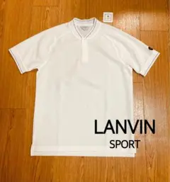 LANVIN SPORT ポロシャツ　衿なし　ゴルフウェア　ホワイト　サイズ40