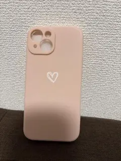 ピンク色 シリコン製 iPhone15 ケース ハートマーク