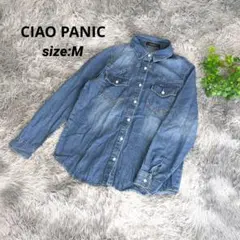 チャオパニック CIAO PANIC デニム 長袖ボタンアップシャツ 【M】