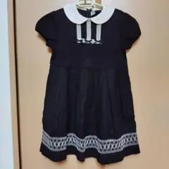 ポンポネット pom ponette 半袖ワンピース黒色 120