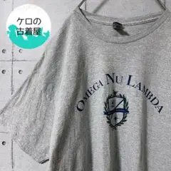 ギルダン カレッジ プリント Tシャツ XL グレー US古着