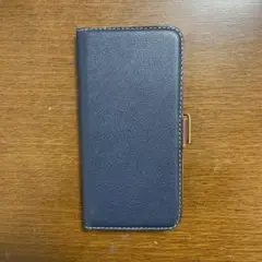 ネイビー 手帳型ケース カードポケット付き