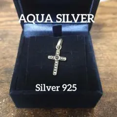 AQUA SILVER 925 オニキス クロス ペンダントトップ