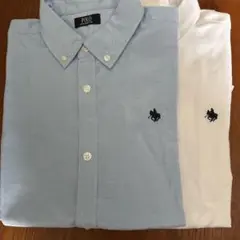 POLO 半袖シャツ 水色 白 2枚セットサイズ150
