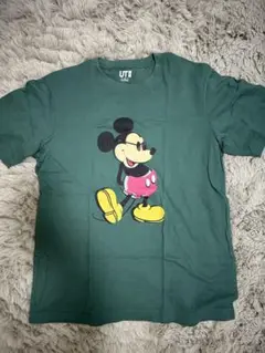 ミッキーマウス プリント Tシャツ グリーン