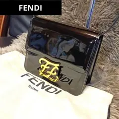 FENDI カーリグラフィ パテントレザー 2WAYショルダーバッグ