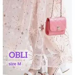 年始価格✨obli スパンコールチュールスカート pink