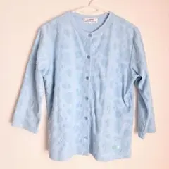 USPP 水色 魚模様 Lサイズ カーディガン