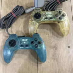 PS1 PS2 HORI コントローラー クリア　クリアブルー　2個セット②