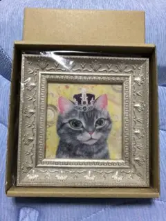 猫画　額縁入りプリント