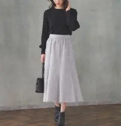 anysis 【洗える】フェザーフラワージャカード スカート　新品　0