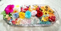 ハーバリュウム花材　No .68　(バラ&ちりめん細工セット)