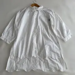 新品未使用 keitto 雨晴れスカラップ刺繍ロングシャツ ホワイト