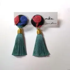 ハンドメイド　イヤリング　タッセル　大ぶり