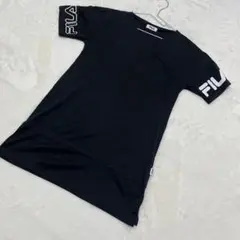 FILA ロゴスリーブ ワンピース Lサイズ ブラック スポーツ カジュアル