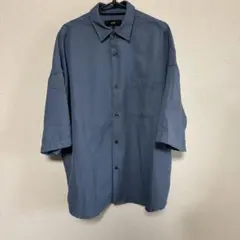 SITRY ビッグシルエット ドレープツイル レギュラーカラーシャツ