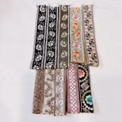 【メルカリ便】インド刺繍リボン　10本セット 細幅③