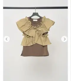 新品未使用　Mewl マルチWAYストライプフリルTOPS