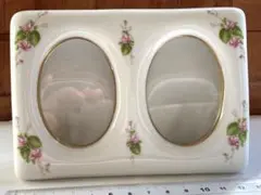 昭和レトロ　レフトン社 陶器製　ダブルフォトフレーム