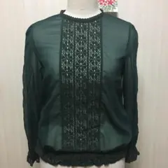cuccia クチャ シフォン ブラウス 深緑