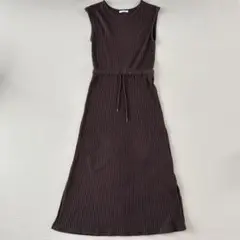 OLIVE des OLIVE リブ編みノースリーブワンピース ブラウン