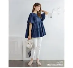 マタニティトップス　ネイビー