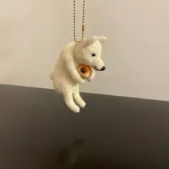 羊毛フェルト　白柴　キーホルダー