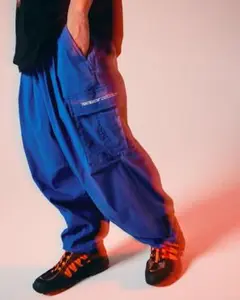 TIGHTBOOTH 25ss シアサッカーカーゴバルーンパンツ BLUE L