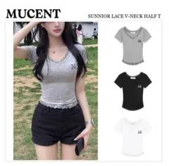 [MUCENT] SUNNIOR LACE V-NECK HALF