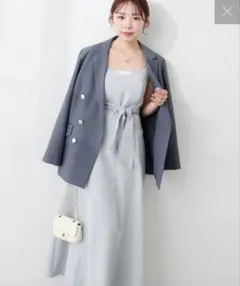 【Natural Couture】マーメイドバックリボンワンピ　サックスブルー