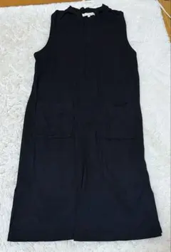 ロングベスト　ジレ　黒