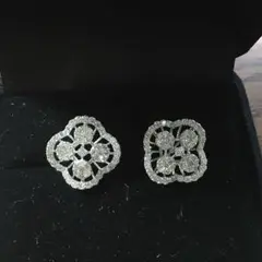 処分 デビアスのダイヤ 2ct K18WG ピアス 鑑別付