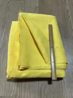 89昭和レトロ　黄色のストライプ生地　92×135 未使用品
