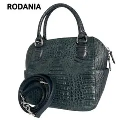 極美品　ロダニア　カイマン　2way ハンドバッグ　ショルダーバッグ　ネイビー