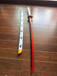 煉獄杏寿郎 日輪刀 長さ:102CM 重:0.3KG 木刀 完成度高い 成人