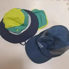 バケットハット メッシュ たれ付き＆OUTDOOR キャップ 共に 48cm