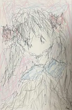 ペン画 色鉛筆 ポストカード