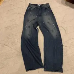 SINSS ペイント加工 ダークブルーデニム XLARGE