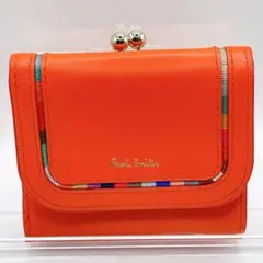 【美品】 ポールスミス PaulSmith 折りたたみ財布 オレンジ がま口
