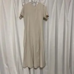 【新品未使用】リヨセル100% ベージュ 半袖ロングワンピース